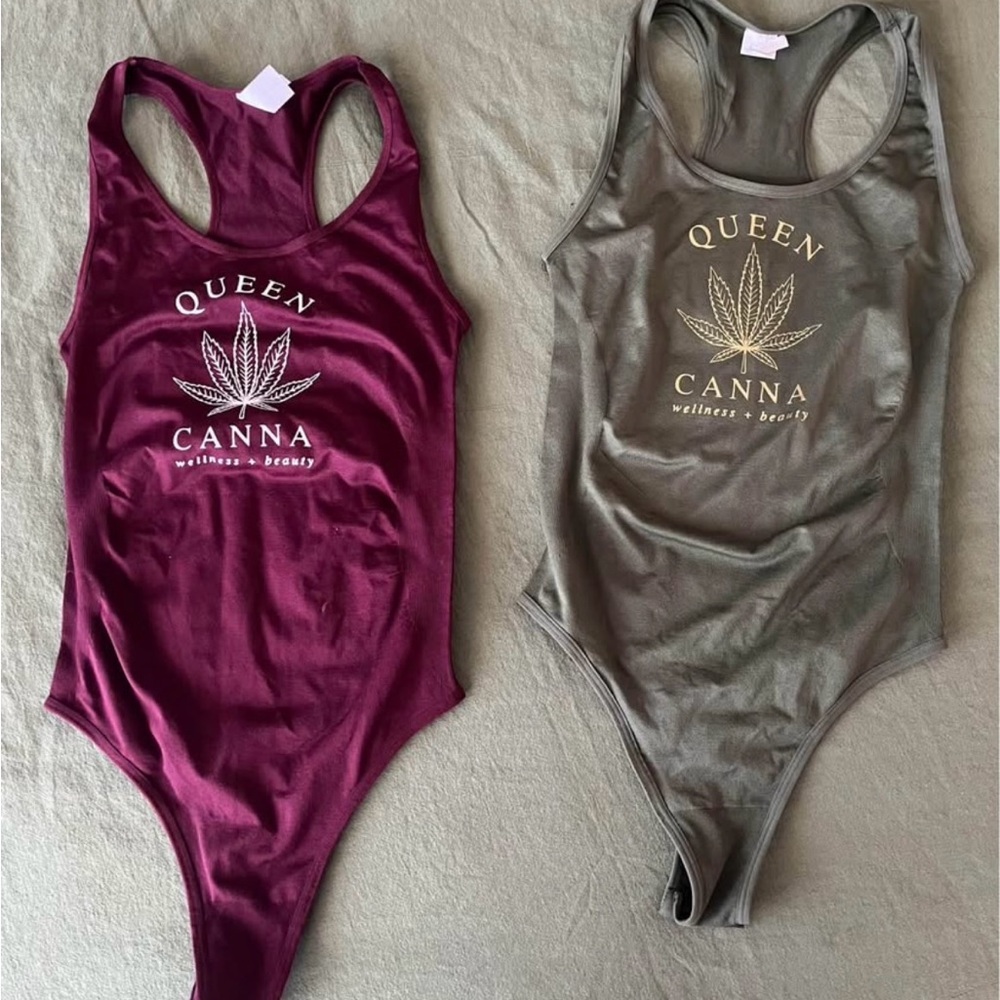 Women's Bodysuit - Burgundy and Olive